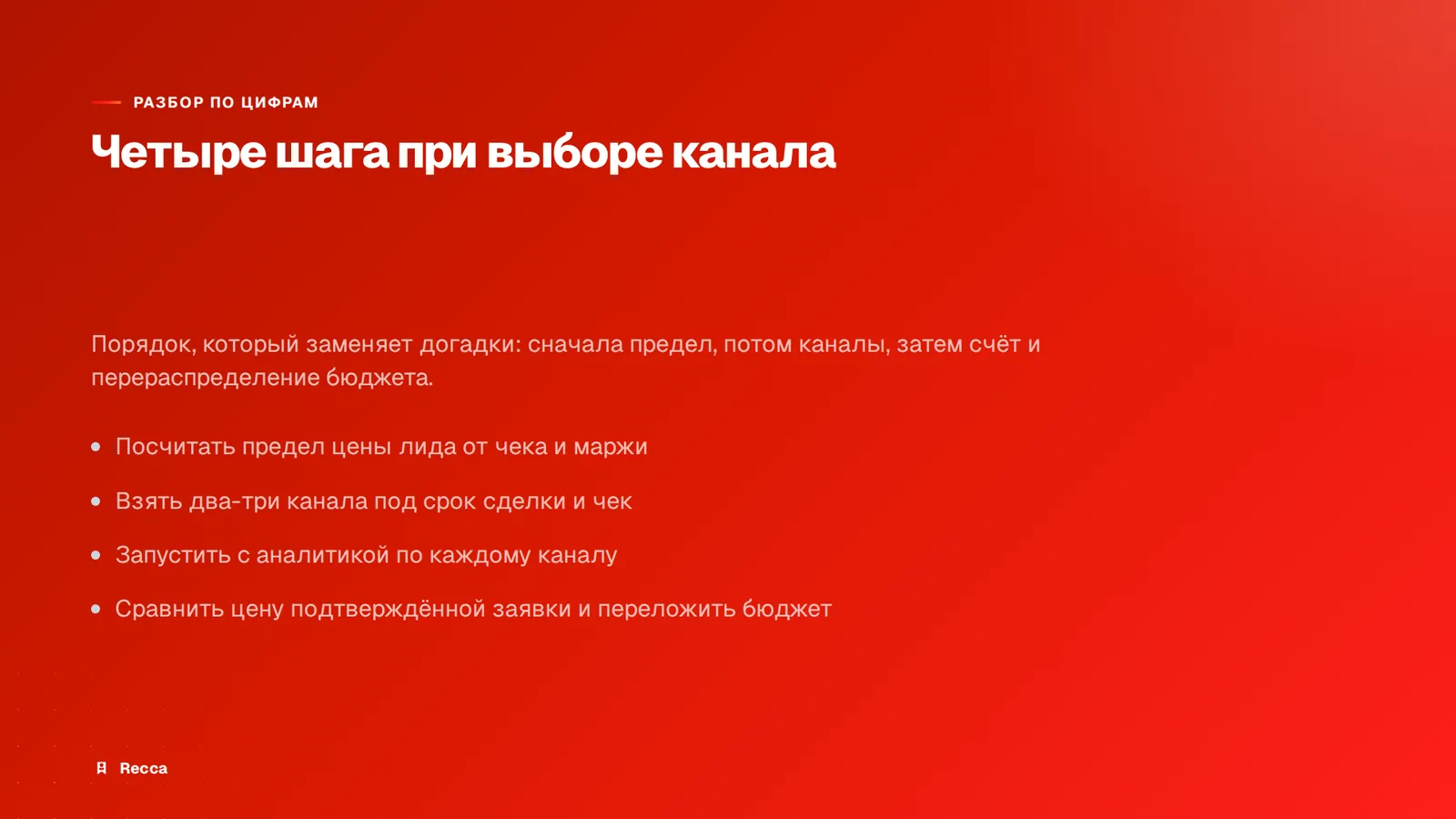 Как выбрать канал: порядок действий