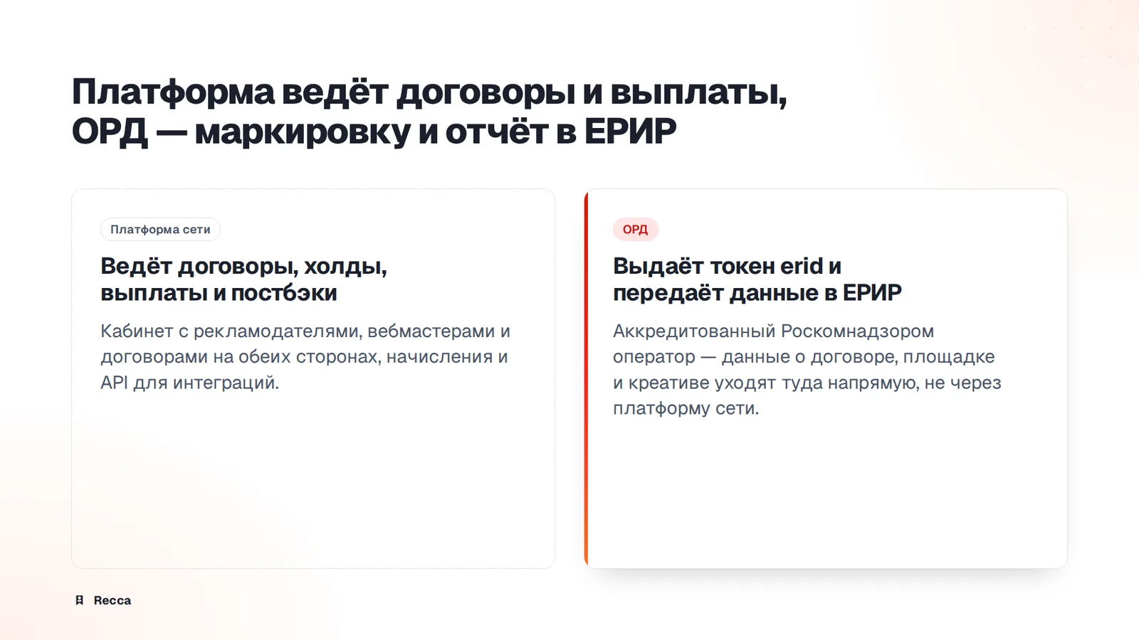 Что делает платформа, а что ОРД
