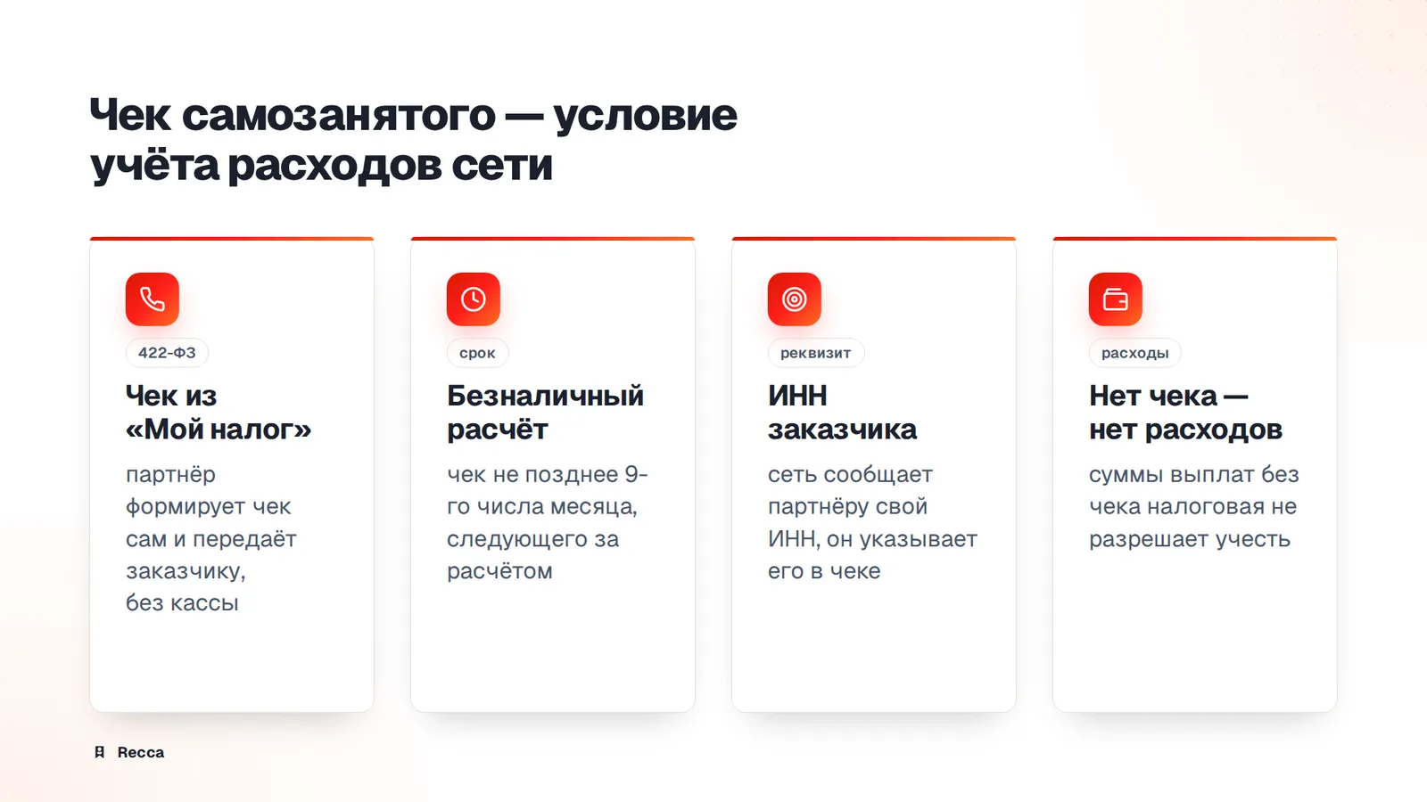 Партнёр-самозанятый: чек из «Мой налог»